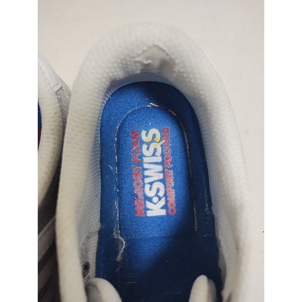K-Swiss Sneakers Women's 6.5 Gray Canvas Tennis Shoes White Stripes Kswiss - Picture 11 of 13